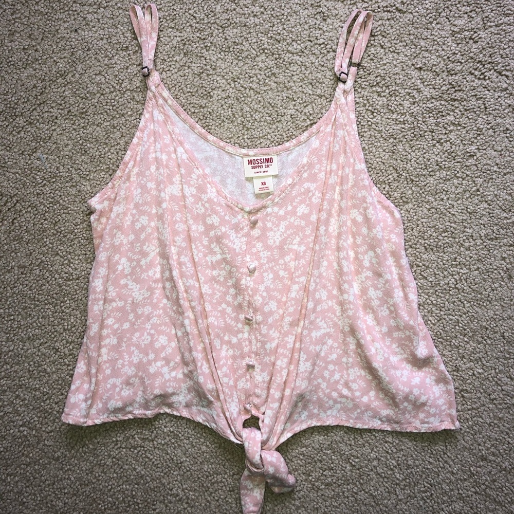 Pink floral tank top- Mossimo